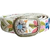 Handmade Peruvian Ayacucho Belt - Embroidered Belt for Women, Round Buckle, Floral Design, Adjustable, Durable