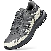 FitVille Men's Wide Hiking Shoes Water Repellent Trekking Trails Outdoor Sneakers Cushioned Lightweight Walking Running Shoes with Arch Support