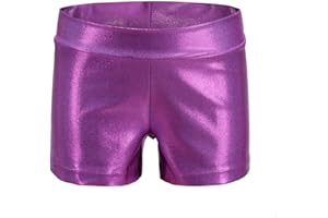 DTONE Girls Dance Short Gymnastics Athletic Shorts Sparkle Glitter Tumbling Bottoms