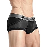 Rounderbum Men’s Anatomic Tech Mini Trunk – Anatomically Contoured Pouch, Soft Cotton Stretch, Low-Rise Fit