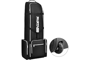 Partage Golf Travel Bag with Wheels,Golf Travel Case for Airlines -Black