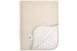 lulumoon Baby Blankets for Newborn Unisex: Thermal Minky Dotted Backing - Muslin Receiving Blanket for Baby Essential & Regis