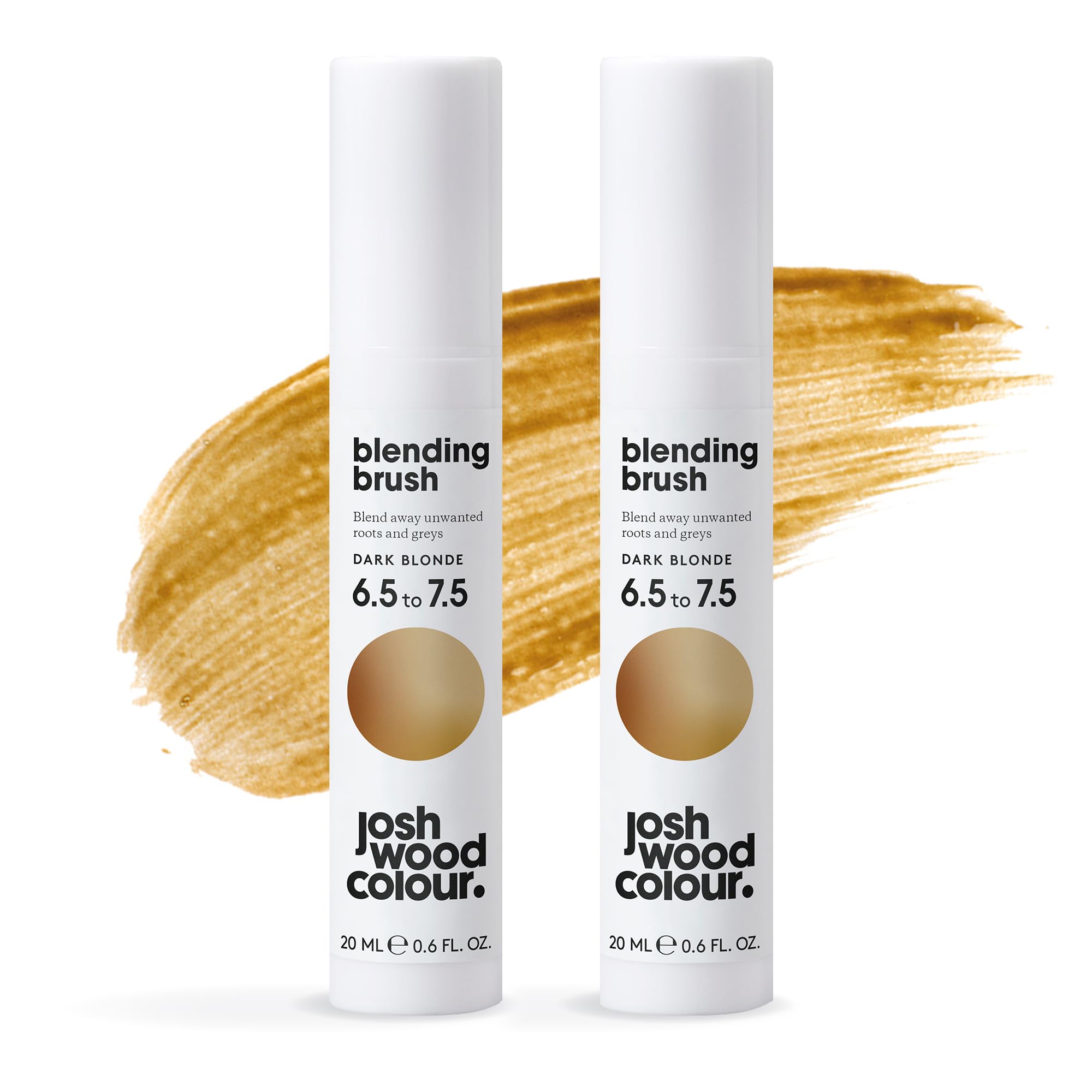 Josh Wood Colour Dark Blonde Blending Brush Duo Bundle Grey Root Touch Up to Cover Regrowth in between Colouring, Temporary, WASHES OUT, Vegan, 2 Tubes