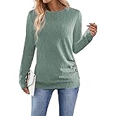Samefar Womens Long Sleeve T Shirts Crewneck Fall Fashion 2025 Basic Business Casual Tops Tunics Clothing