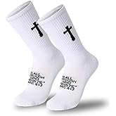 wotemlur Christian Cross Socks Prayer Garter Bible Birthday Gift for Dad Men Husband Women Proverbs3:5 Philippians4:13