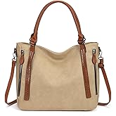 myfriday Vintage Slouchy Tote Bag for Women, Large Vegan Leather Hobo Shoulder Bag Satchel Purse with Adjustable Strap