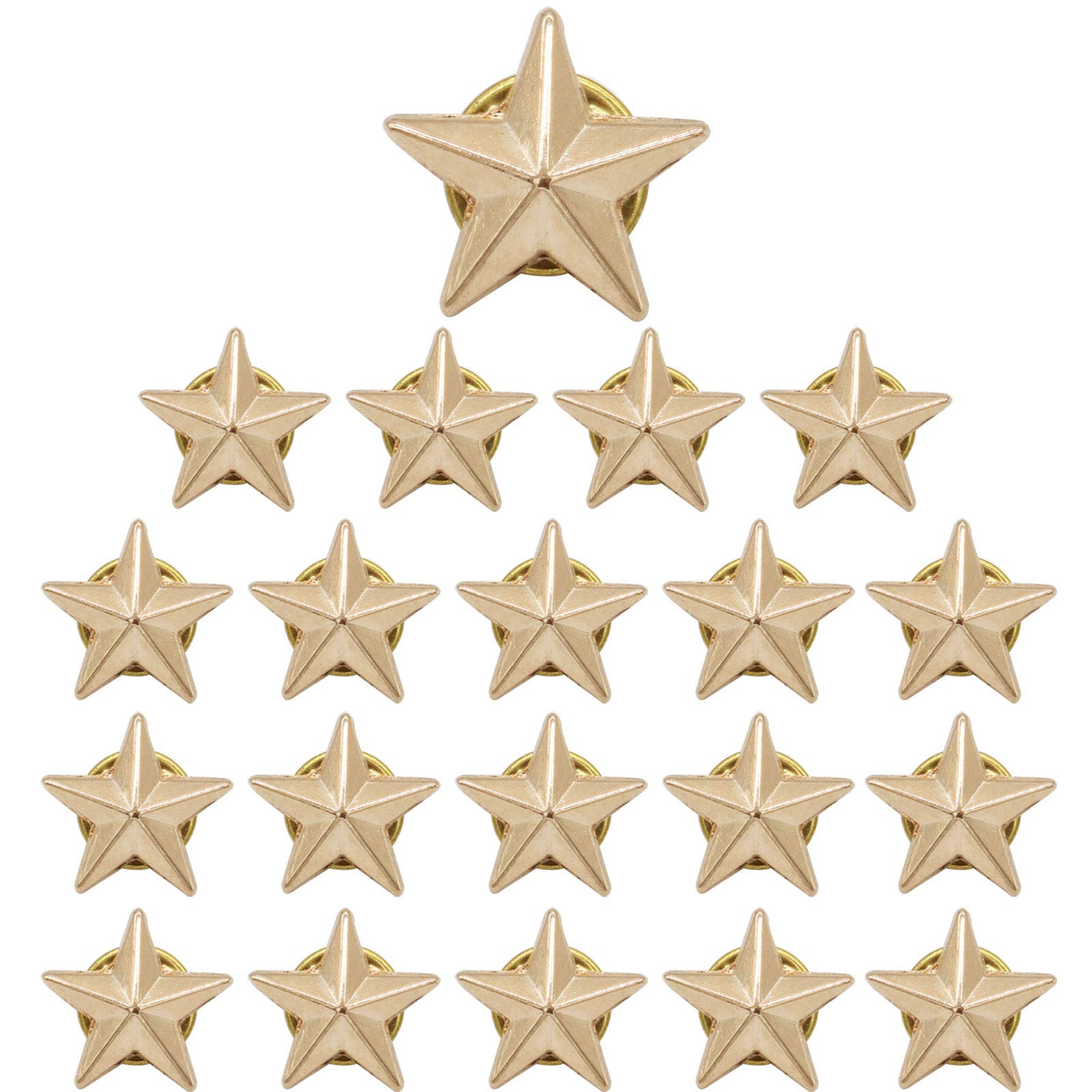20 Pieces Star Badge Gold Lapel Pin for 4th of July Memorial Day Veterans Day
