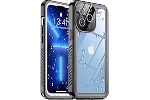 Temdan [Real 360 for iPhone 13 Pro Max Case Built-in 9H Tempered Glass Camera Lens & Screen Protection [13FTMilitary Dropproof][Full-Body Shockproof][IP68 Underwater] White