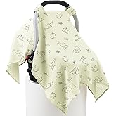 100% Muslin Cotton Car Seat Cover Baby, Carseat Canopy Cover, Universal Fit Stroller Covers for Boys and Girls (Cute Elephant)