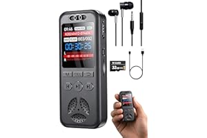 Cappsu 32GB Digital Voice Recorder, Small Voice Activated Recorders with Playback, 1536Kbps Audio, 70dB Noise Reduction, A-B 
