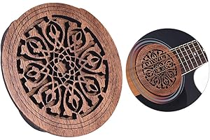 SIUKE Guitar Wooden Soundhole Sound Hole Cover Block Feedback Buffer Mahogany Wood for EQ Acoustic Folk Guitars,Guitar Parts Accessories,Sound Hole Cover