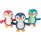 DUCKBOXX XX Bath Toys Wind up Backstroke Swimming Penguins for Kids 18M+ (3pcs)
