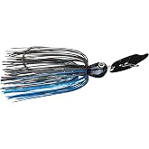 Strike King Thunder Cricket Fishing Lure, Vibrating Swim Jig, Silver Blade, 4/0 Jungle-Style Flipping Hook