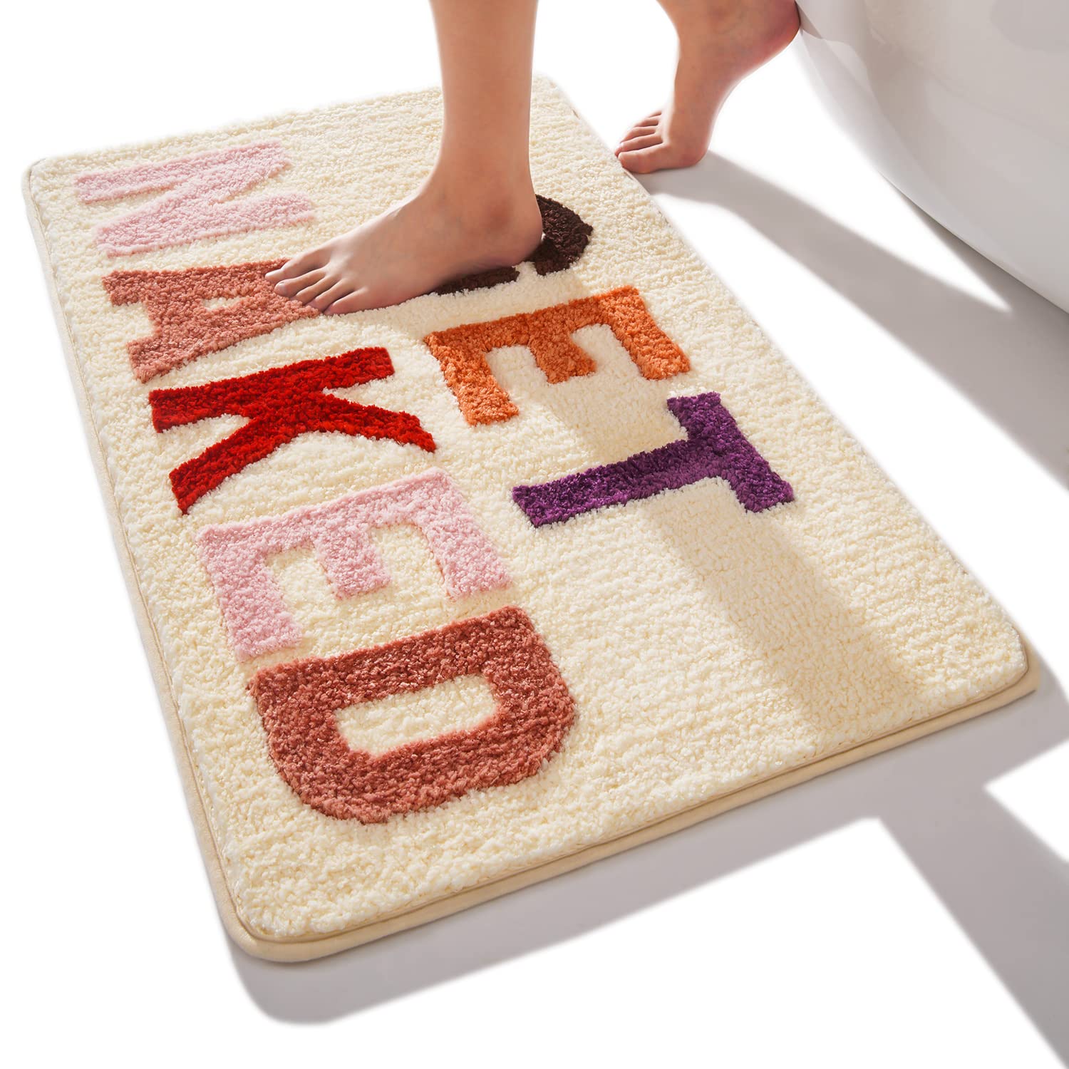 QJHOMO Get Naked Bath Mat Beige - Soft Microfiber, Non Slip Mat, Machine Washable - 40 x 60 cm — image 1