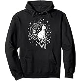 Celestial Cat, Crescent Moon, Star Constellation, Astrology Pullover Hoodie