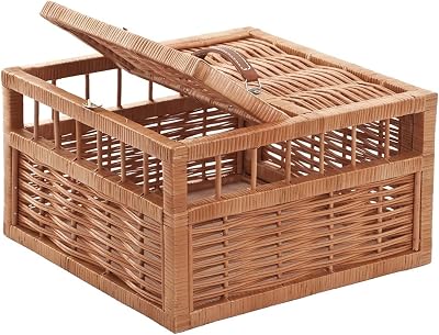 e-wicker24 Wicker Pigeon Basket Natural Woven Carrier for Transport Large Bird