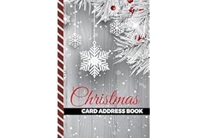 Christmas Card Address Book: 10-Year Logbook / 6x9 Tracker For Holiday Mail / Alphabetical Organizer With Tabs / White Silver