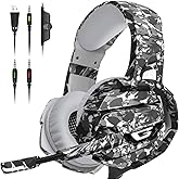FEIYING Gaming Headset with Microphone, Gaming Headphones Stereo 7.1 Surround Sound PS4 Headset 50mm Drivers, 3.5mm Audio Jac