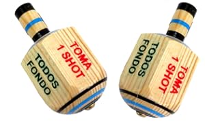 Leos Imports Toma Todo Party Drinking Game Wood Pirinola Spinning Top (2 pack)