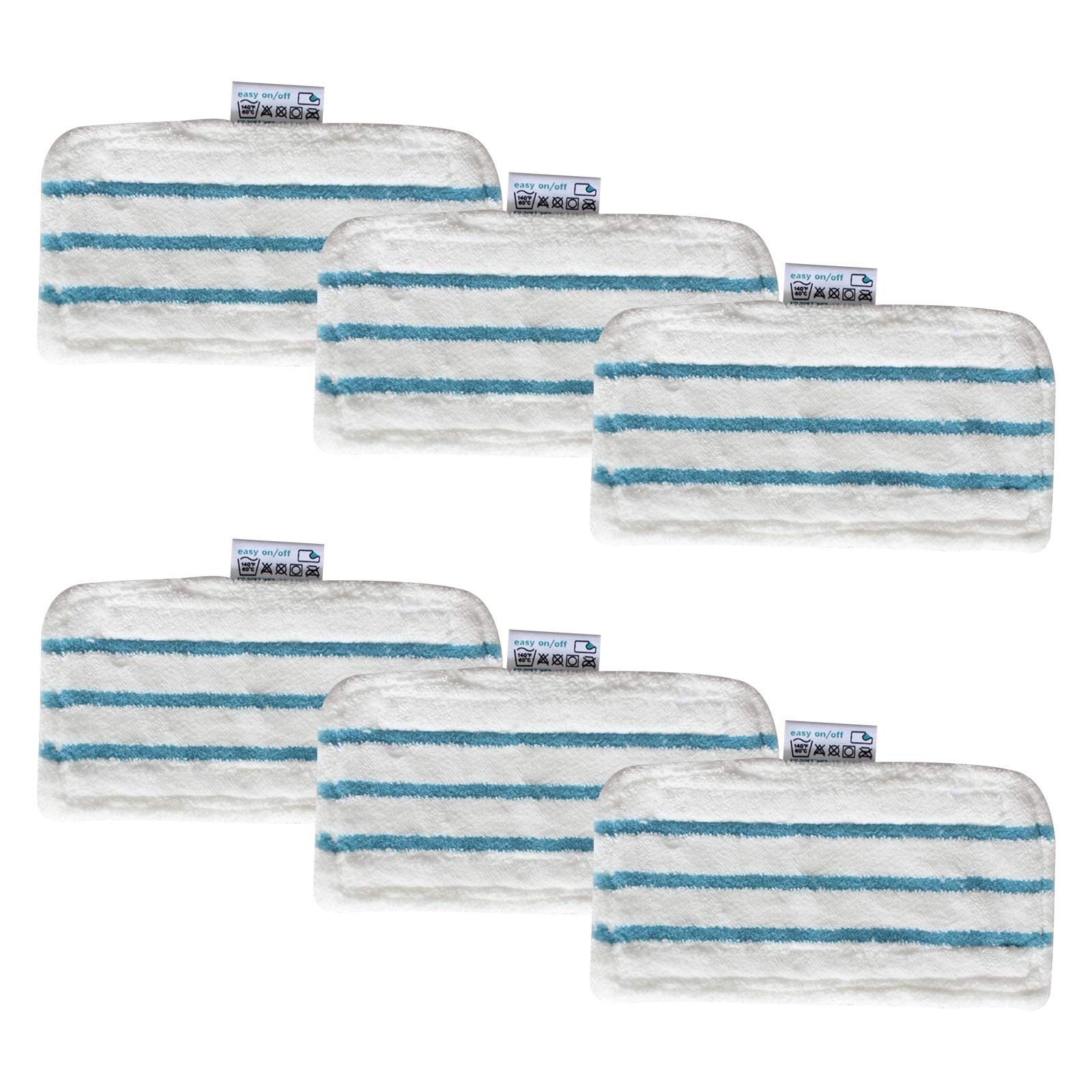 6 Pack Replacement Cleaning Mop Pads Microfibre Steam Mop Pads Replacement Washable Cleaner Pads for Black & Decker Steam Mop FSM1610 FSM1630 FSMH13E5 FSMH1300 FSMH1321 FSMH13151