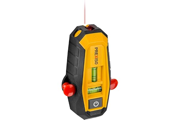PREXISO 2-in-1 Magnetic Stud Finder with Laser Level, Multi Surface Line Laser, Compact Wood & Metal Detector with Bubble Via