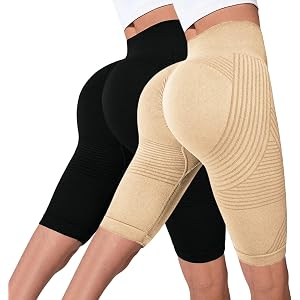 GAANBODI 3D Anti Cellulite Leggings High Waisted Seamless Butt Lifting Tummy Control Compression Yoga Shorts for Gym Workout