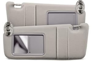 SAILEAD Sun Visor Replacement Compatible with 2007 2008 2009 2010 2011 Toyota Camry and Camry Hybrid Without Sunroof and Light, 2 Pack (Grey, Left & Right Side)