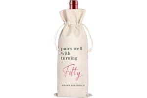 Maydvdv 50th Birthday Wine Bag Gift | 50 Years Old Gift Idea Wine Bag | Personalized birthday wine Bag | Fifty Birthday Gift for Him Her | 50th Birthday Party Favors 11WB46