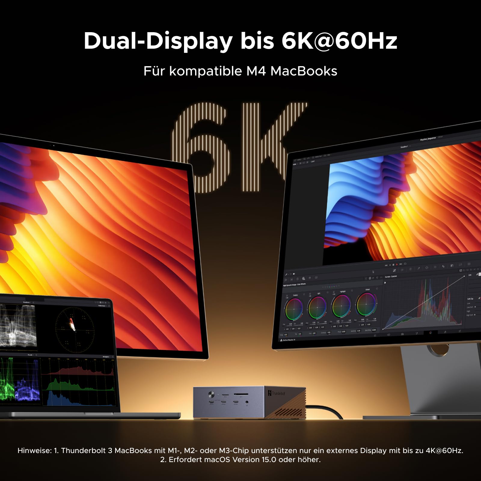 UGREEN Maxidok Thunderbolt 5 Docking Station, Revodok 17-in-1 TBT5 Dock, 120Gbps Datentransfer, 8TB M.2 NVMe SSD, Single 8K/Dual 6K@60Hz, 140W Aufladen, 2.5GbE, Kühlsystem für TBT5/4-Laptops 5