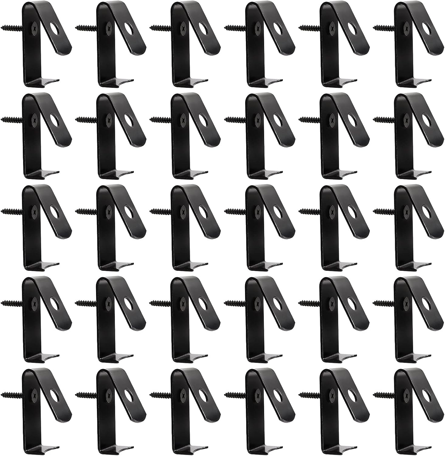 Outdoor Hanging Brackets - Tosnail 30 Pieces Flower Pot Clips Planter Hanger Hooks with Screws, Holds 5