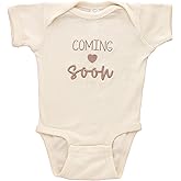 CSH Embroidered Pregnancy Announcement Bodysuit, Baby Gifts, Coming Soon, Natural Color 0-3 Months