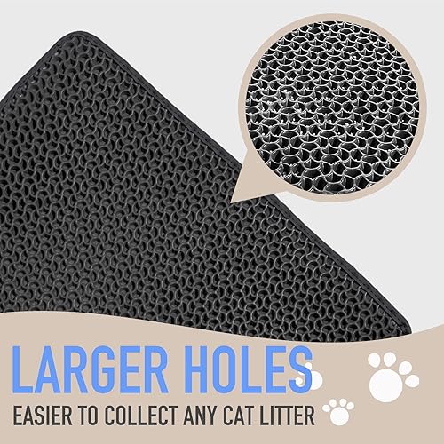 Shekkam Cat Litter Mat: Double-Layer Easy Clean Litter Trapping