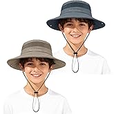 Zando Outdoor Kid Sun Hat UPF 50+ Adjustable Quick Dry Breathable Handiness Bucket Hats Fishing Safari Family Trip Hat