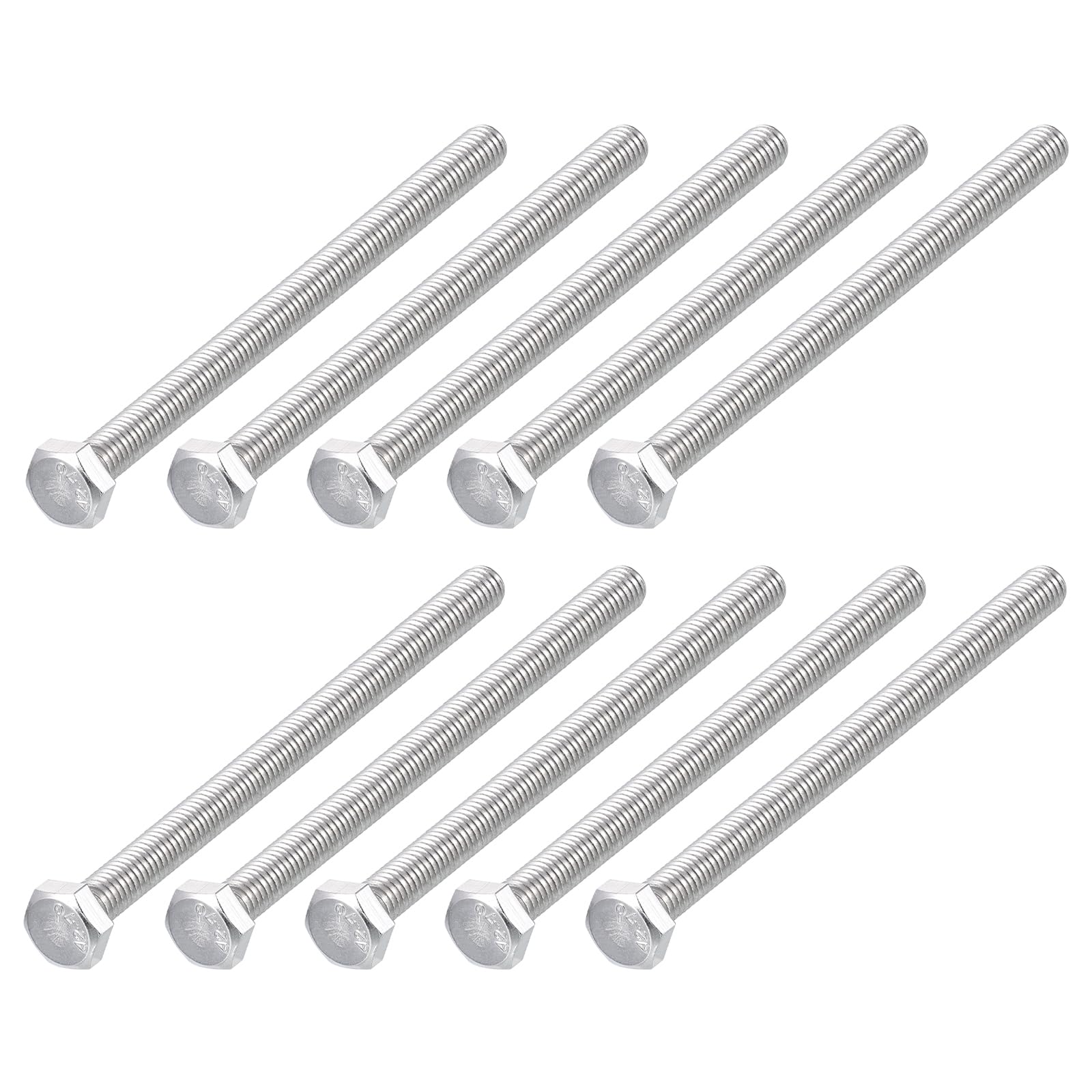 METALLIXITY Hex Bolts (M6-1x90mm) 15Pcs, 304 Stainless Steel Coarse Fully Threaded Hex Head Screw Bolt Machine Screws - for Furniture Repair, Silver — image 1