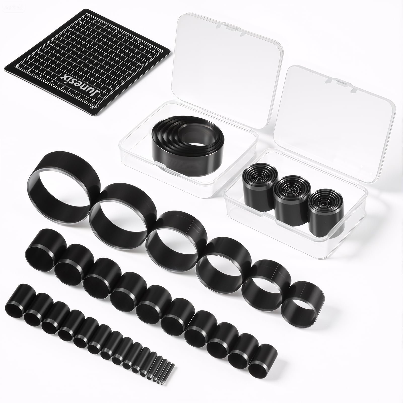 Photo 1 of 31 Pieces Leather Circle Cutter Tool Set Circle Punch Tools High Carbon Steel Round Punch Dies 1-25mm 30 35 40 45 50 55mm, Hole Punch Kit Round Craft Punching Tools for DIY Leather Crafts