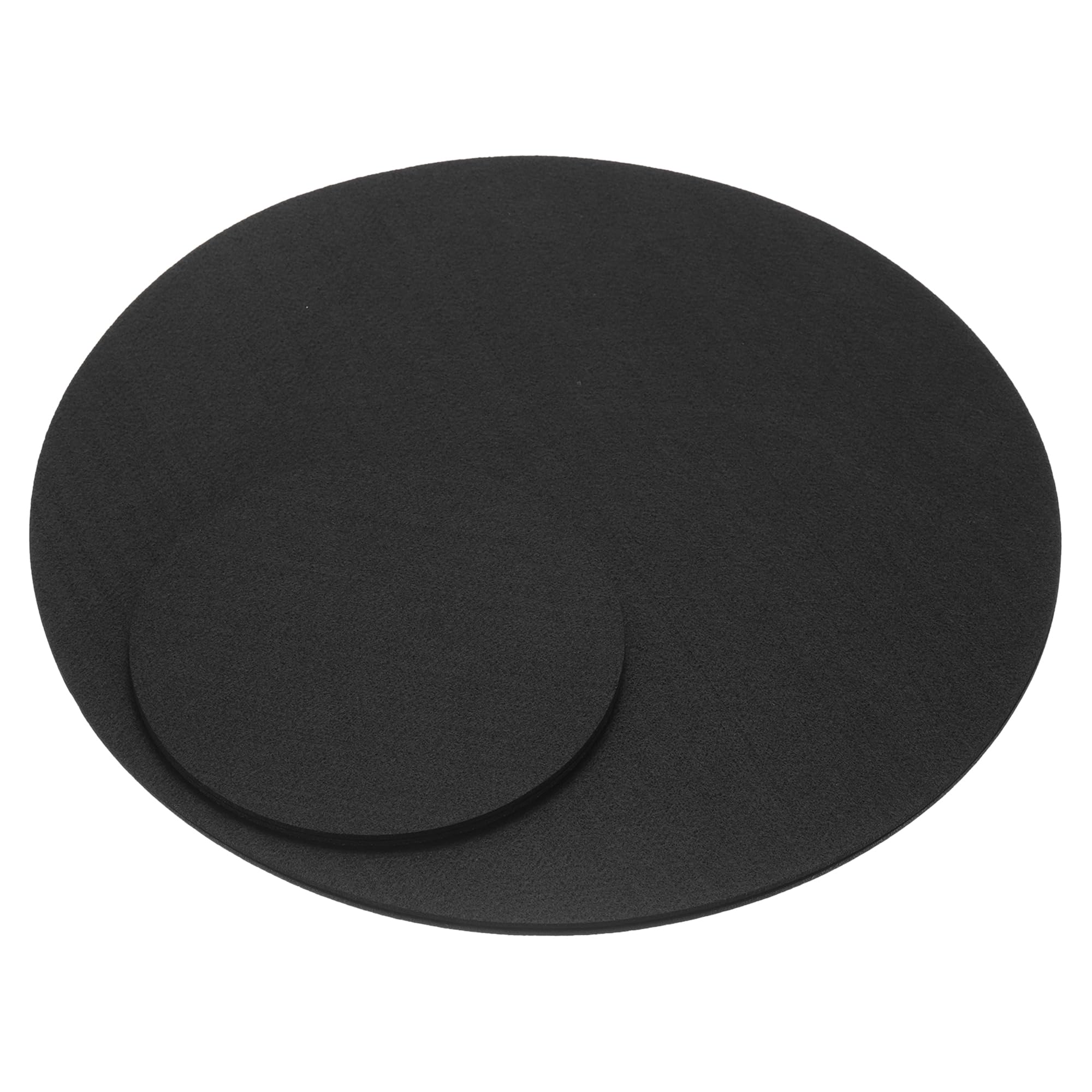 M METERXITY 2 Pack Plant Coasters - Round Felt Pad Plant Mat Absorbent Fabric Coaster Apply to Outdoor/Indoor/Gardening Potted Plants (8"/17", Black)