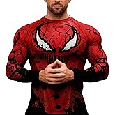 Red Plume Men’s Athletic Long Sleeve Compression Shirts/Men’s Cool Compression Top for Sports