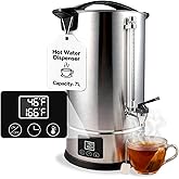 GKFF 7L (30 Cups) Hot Water Dispenser Urn, Commercial Hot Water Boiler | 304 steel tank, digital temp control, keep-warm, boil-dry protection, for tea, coffee, formula, restaurant, hotel and events