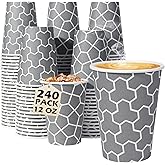 Huifany Coffee Cups 12 oz Paper Cups 240 Pack, Disposable Coffee Cups 12 oz Hot Cup, Disposable Cups Paper Insulated Cup for Cold Hot Drinks | for Cold Hot Drinks, Water, Tea, Juice