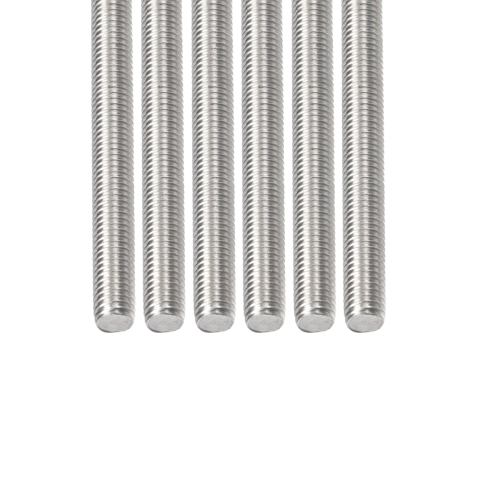 DTGN M8x1.25x110mm(DxPxL) Fully Threaded Rod - 6Pack - Good for Machinery - 304 Stainless Steel Right Hand Thread Rods Bar Studs - Silver