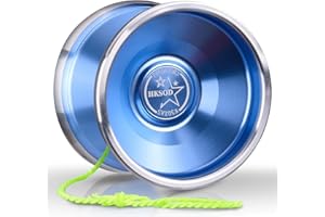 hksod Yoyo Professional Responsive Yoyos for Kids Beginners,Unresponsive Yo-yo for Adults B-Metal Trick Yoyo with Yoyo Bearing Kit, 10 Yo-Yo Strings, Case & Glove- Ice Blue