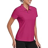 MoFiz Women's Golf Polo Shirt Short Sleeve UPF 50+ Collared 1/4 Zip Tennis Tops Quick-Dry Lightweight Cooling Athletic Shirt