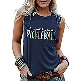 LIWYLU Pickleball Tank Tops Women Pickleball Graphic Tees Shirts Summer Sleeveless Pickleball Player Lover Gifts