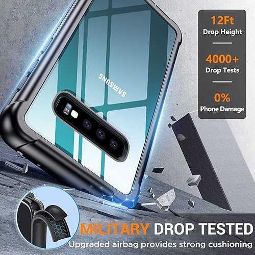 Temdan for Samsung Galaxy S10 Plus Case, Built-in Screen Protector with  Fingerprint Hole Full Body Protect Sup