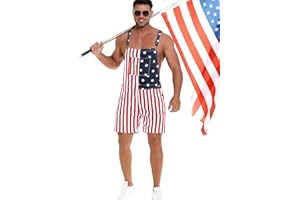 Yuanbang Unisex Printed Overalls Shorts Romper Festival Jumpsuits Work Bibs Coveralls Gifts for Men and Women