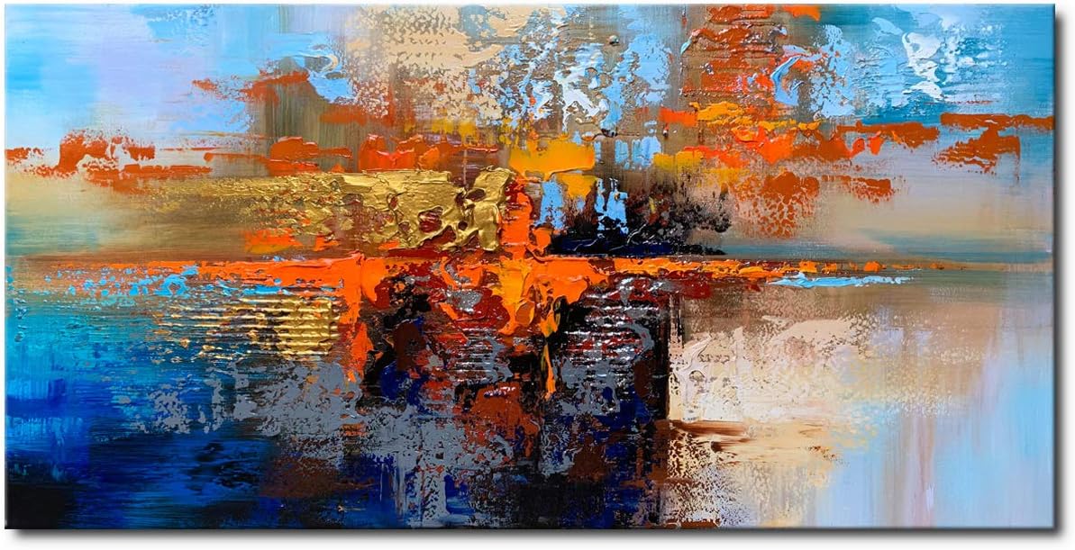 Paintings - Large Handmade Oil Painting Textured Abstract Canvas Artwork Modern Wall Art for Decor