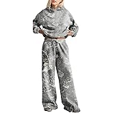 Lenader Womens 2 Piece Outfits Oversized Camo Hoodie Sweatsuit Sets Fall Sweatshirt Sweatpants Lounge Matching Sweat Sets