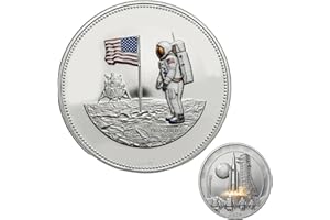 3D Artemis II Lunar Mission Commemorative Coin, Apoollo 11 & Artemis II Commemorative Coin, Double-Sided Collectible Set, Spa