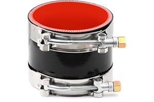 TUOLAUTHON ID 3-1/2 Inch(89mm) High Temperature 4-Ply Reinforced Straight Silicone Hose Performance Coupler with 2Pcs T-Bolt Clamps Suitable High Level Turbo Pipe Connecting