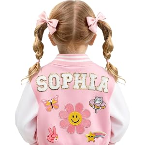 Woodemon Personalized Kids Varsity Jacket with Names, for Boys Girls | Custom Jacket for Boys Girls (1-8 Years) Clothes, Dail